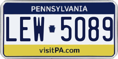 PA license plate LEW5089