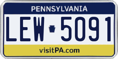 PA license plate LEW5091