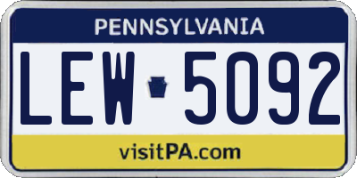 PA license plate LEW5092