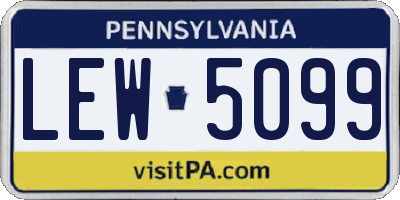 PA license plate LEW5099