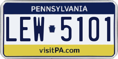 PA license plate LEW5101