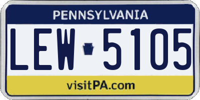 PA license plate LEW5105