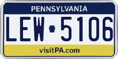 PA license plate LEW5106