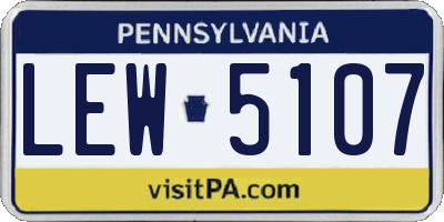 PA license plate LEW5107
