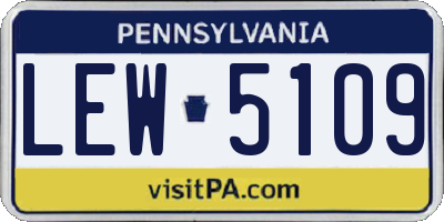 PA license plate LEW5109