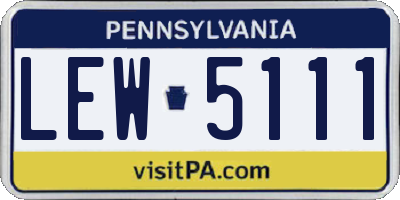 PA license plate LEW5111