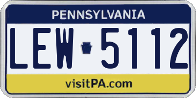 PA license plate LEW5112
