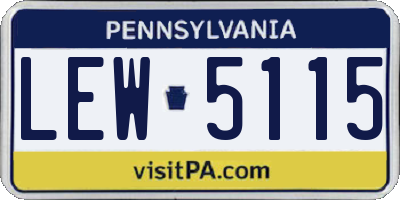 PA license plate LEW5115
