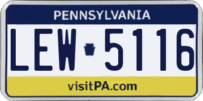 PA license plate LEW5116