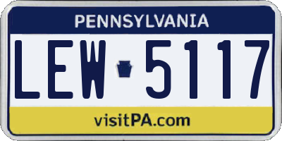 PA license plate LEW5117