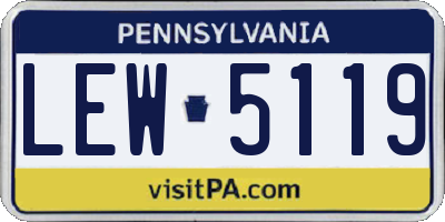 PA license plate LEW5119