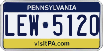 PA license plate LEW5120