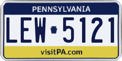 PA license plate LEW5121