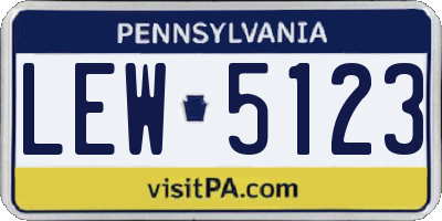 PA license plate LEW5123