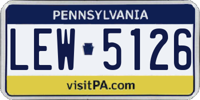 PA license plate LEW5126
