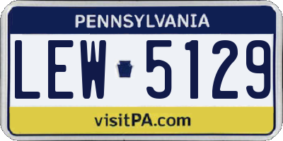 PA license plate LEW5129