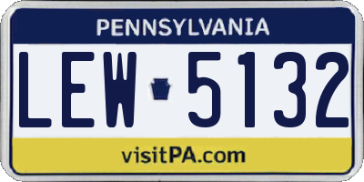 PA license plate LEW5132