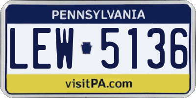 PA license plate LEW5136