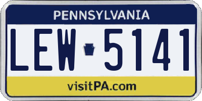 PA license plate LEW5141