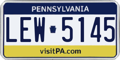 PA license plate LEW5145