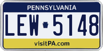 PA license plate LEW5148