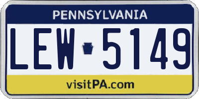 PA license plate LEW5149