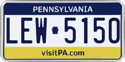 PA license plate LEW5150