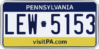 PA license plate LEW5153