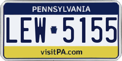 PA license plate LEW5155
