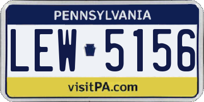 PA license plate LEW5156