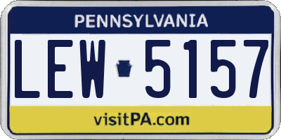 PA license plate LEW5157