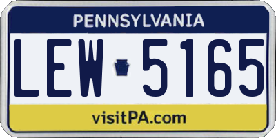 PA license plate LEW5165