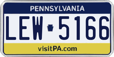 PA license plate LEW5166