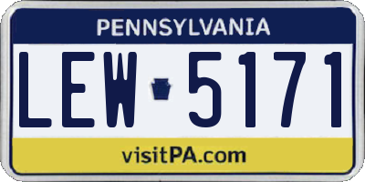 PA license plate LEW5171