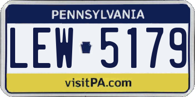 PA license plate LEW5179