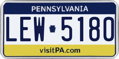 PA license plate LEW5180