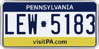 PA license plate LEW5183