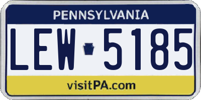 PA license plate LEW5185