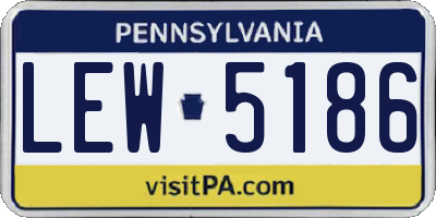 PA license plate LEW5186