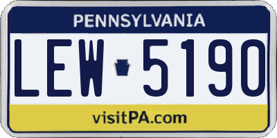 PA license plate LEW5190