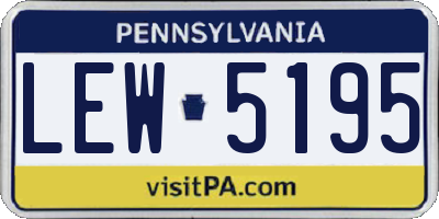 PA license plate LEW5195