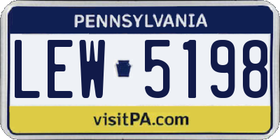 PA license plate LEW5198