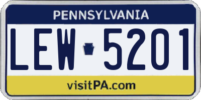 PA license plate LEW5201