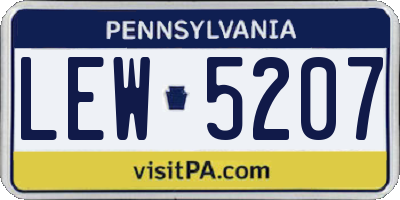 PA license plate LEW5207