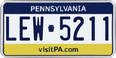 PA license plate LEW5211