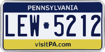 PA license plate LEW5212