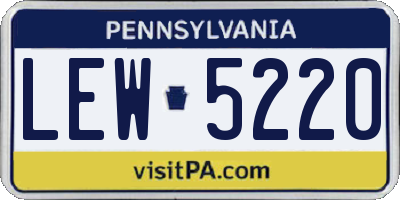 PA license plate LEW5220