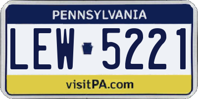 PA license plate LEW5221