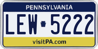 PA license plate LEW5222