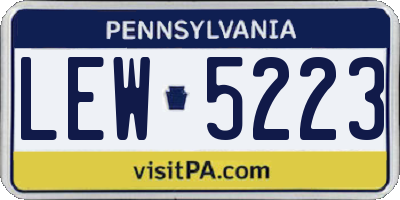 PA license plate LEW5223